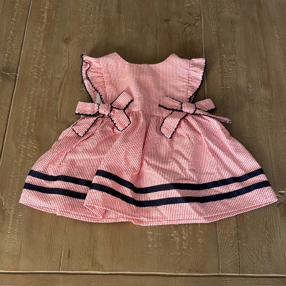 Starting Out Red and White Stripe Dress with Bloomers - 3 Month